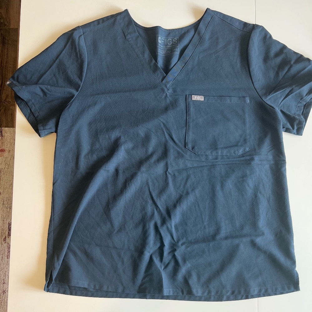 FIGS Women's Catarina 1-pocket Scrub Top, Slate Grey, Size XXL